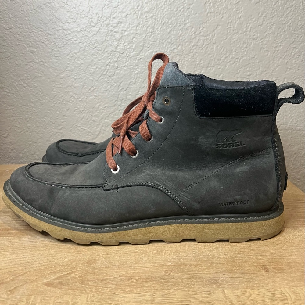 Sorel Madson II Moc Toe Waterproof Boot Coal Mens Size 14 - Picture 2 of 6